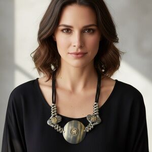 Elegant Black and Silver Necklace